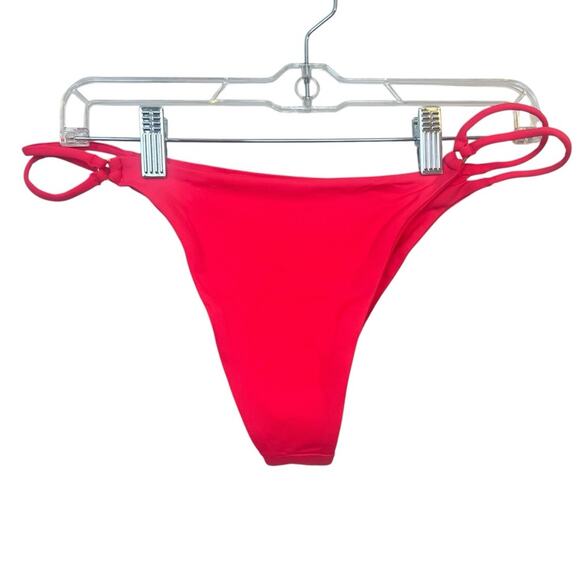 NWT l*space Wilder Bikini Bottom sz L Hot Cherry Pink Strappy Cheeky Summer Chic - Picture 5 of 8
